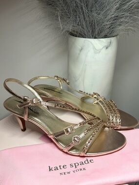 Kate spade Makenna Leather Embellished Evening Heels